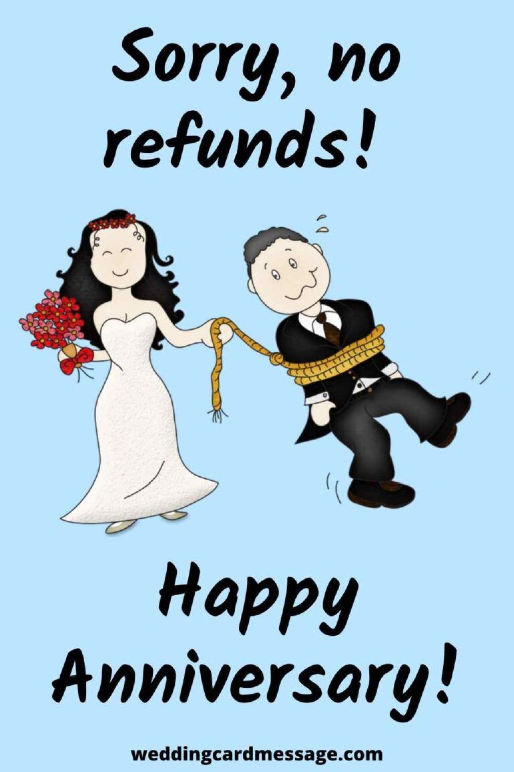 Picture of: A selection of funny and irreverent wedding anniversary quotes and