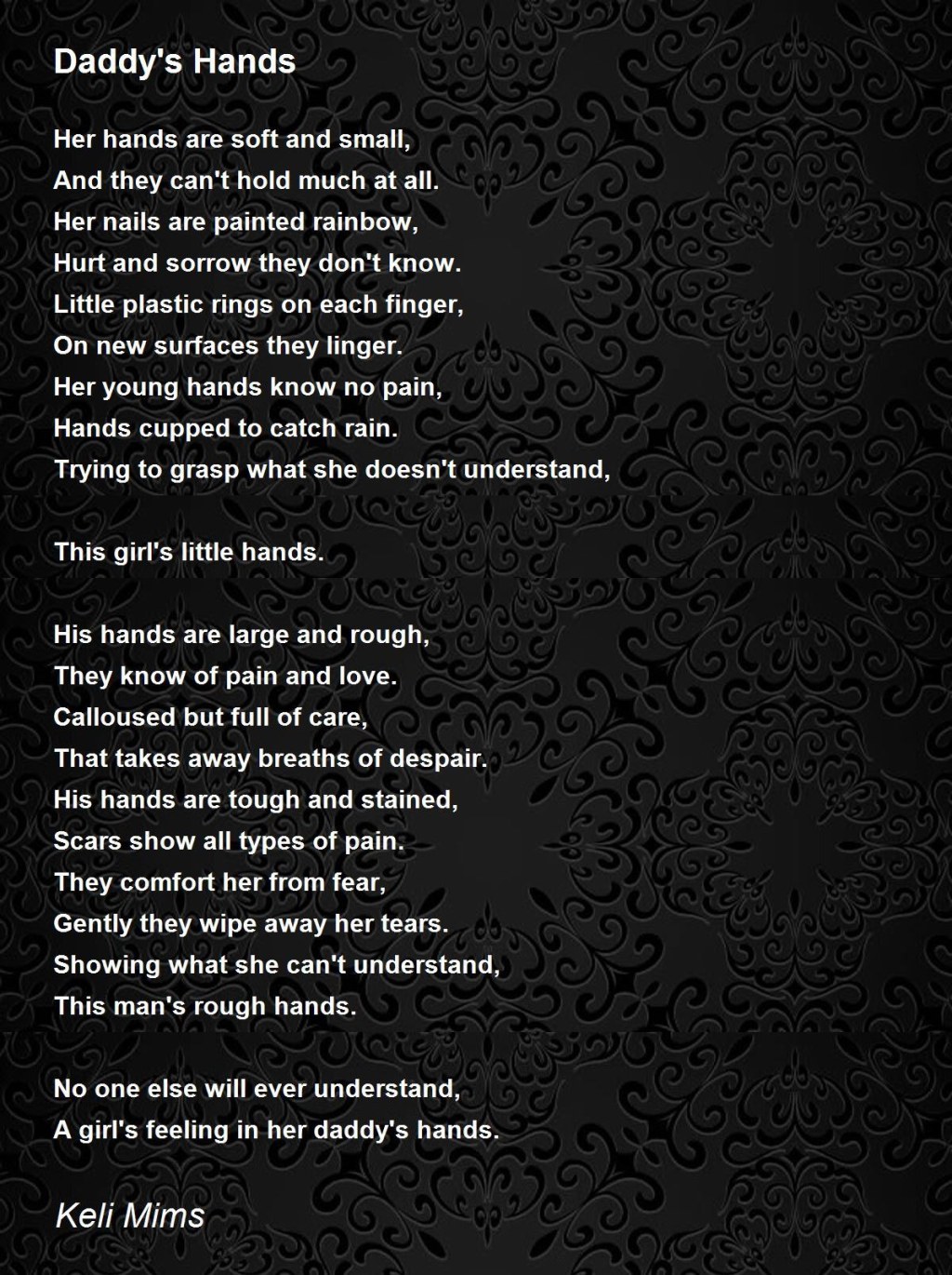Picture of: Daddy’s Hands – Daddy’s Hands Poem by Keli Mims
