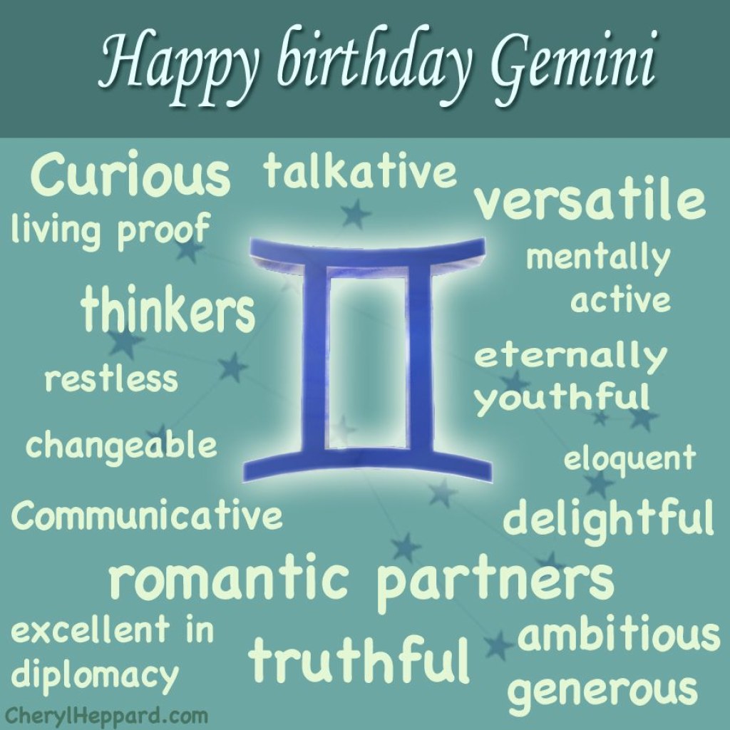 Picture of: Happy birthday Gemini  Gemini birthday, Horoscope gemini, Gemini