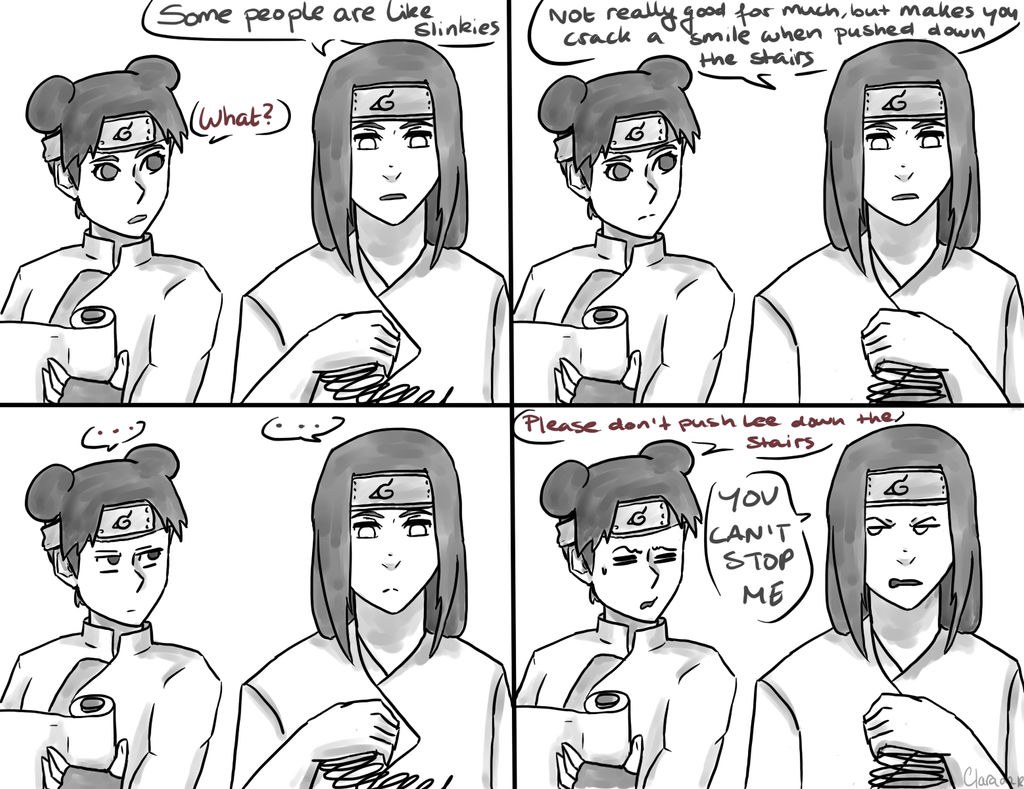 Picture of: Naruto incorrect quotes – TenTen and Neji  by Grimmijaggers on