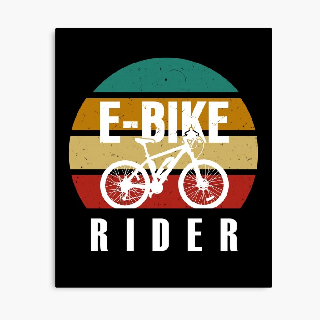 Picture of: Retro e-bike rider biker funny bike quotes” Photographic Print for