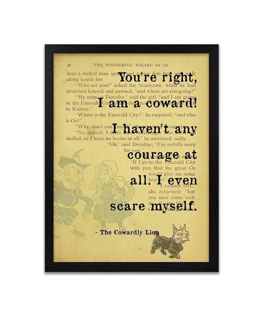 Picture of: Wizard of Oz Poster – Wizard of Oz Quote Print – Scarecrow Quotes – Funny  Quotes – Wall Art – Home Decor – Scare myself – Book Page Prints – Frame  Not